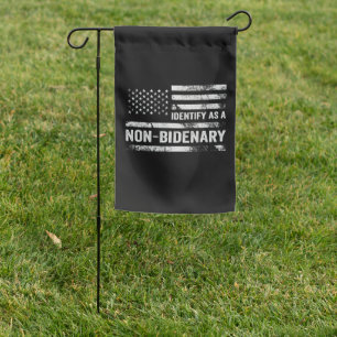 I Identify As Non Bidenary Funny American Flag