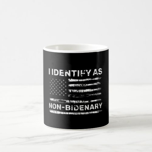  I Identify As Non_Bidenary Vintage American Flag  Coffee Mug