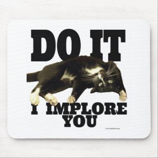 I Implore You Motivational Cat Photo Saying Mouse Pad