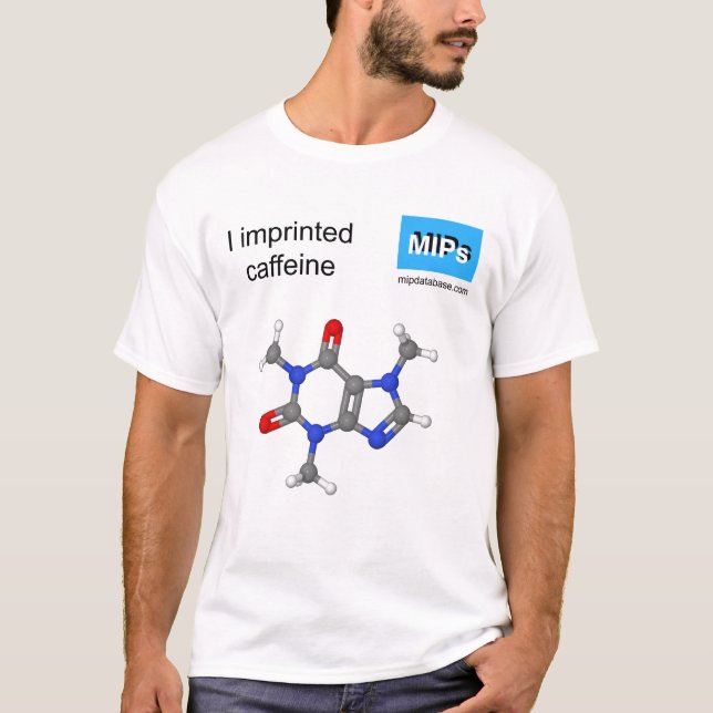 I imprinted caffeine ball and stick model T-Shirt (Front)