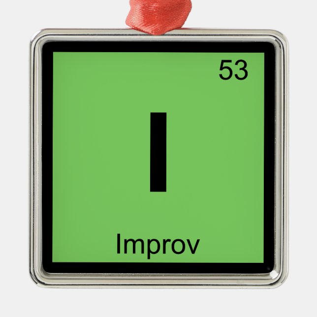I - Improv Theatre Chemistry Periodic Table Symbol Metal Ornament (Front)