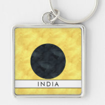 I India Nautical Signal Flag + Your Name Keychain