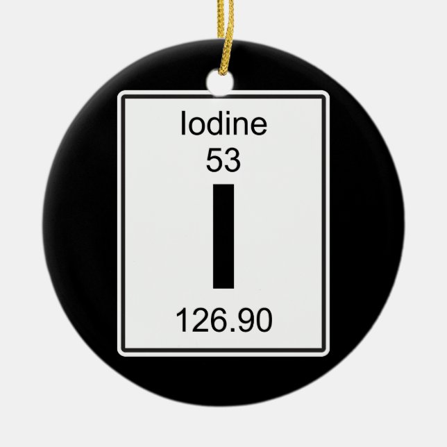 I - Iodine Ceramic Ornament (Front)