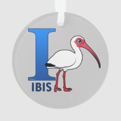 I is for Ibis Circle Acrylic Ornament