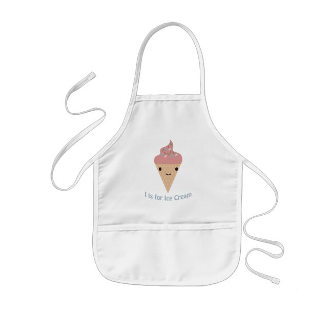 I is for Ice cream Kids' Apron (Front)