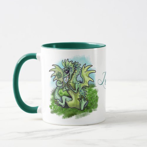  i is Lucky lil dragon shamrock Mug