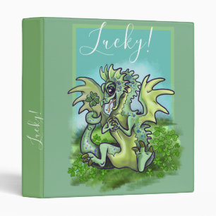 "i is Lucky!" lil' Shamrock Dragon 3 Ring Binder
