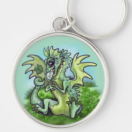 i is Lucky lil Shamrock Dragon Keychain