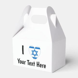 I (Israeli Flag Heart) Your Text Favor Boxes
