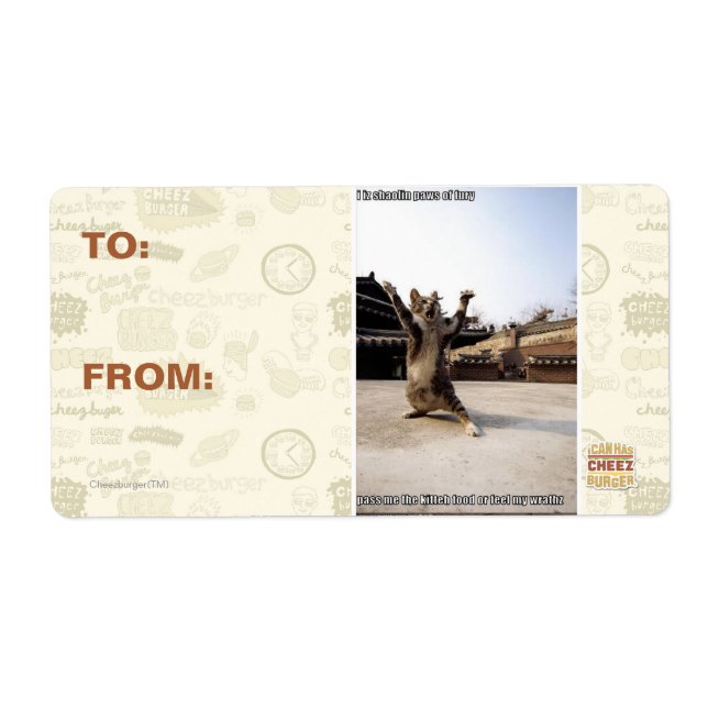 I iz shaolin paws of fury label (Front)