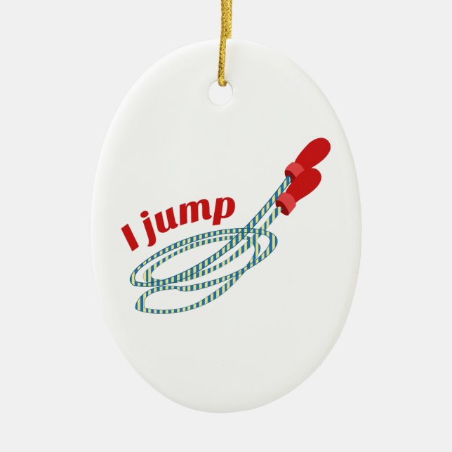 I Jump Ceramic Ornament (Front)