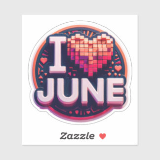 I❤️June - Vibrant and Expressive Sticker