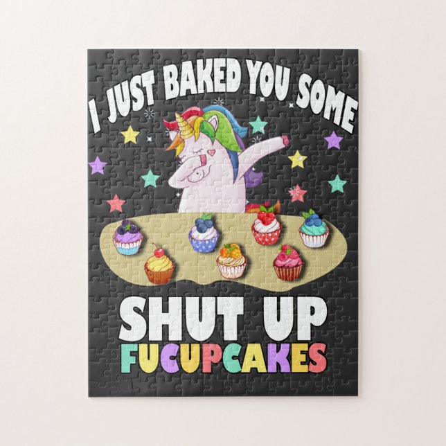 i just baked you some shut up fucupcakes T-Shirt Jigsaw Puzzle (Vertical)