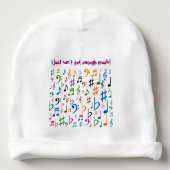 I just can't get enough music! baby beanie (Front)
