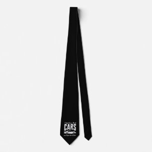 I Just Care About Cars Gift for Car Enthusiasts Neck Tie