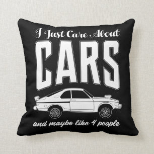 I Just Care About Cars Gift for Car Enthusiasts Throw Pillow
