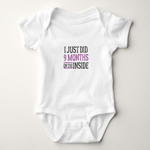 I Just Did 9 Months In The InsideNewborn Baby  Baby Bodysuit