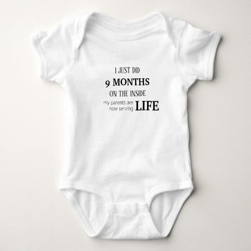 I Just Did 9 Months On The Inside Baby Bodysuit