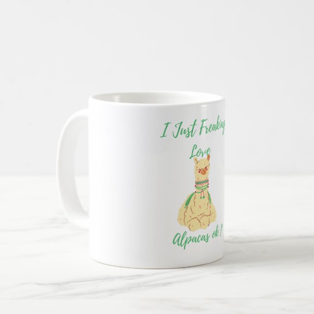 I Just Freaking Love Alpacas ok Coffee Mug (Front Left)