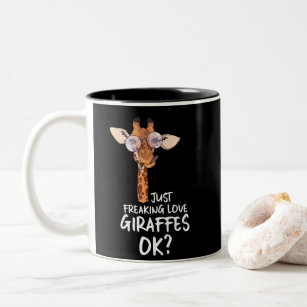 I Just Freaking Love Giraffes - Giraffe Cute Gift Two-Tone Coffee Mug