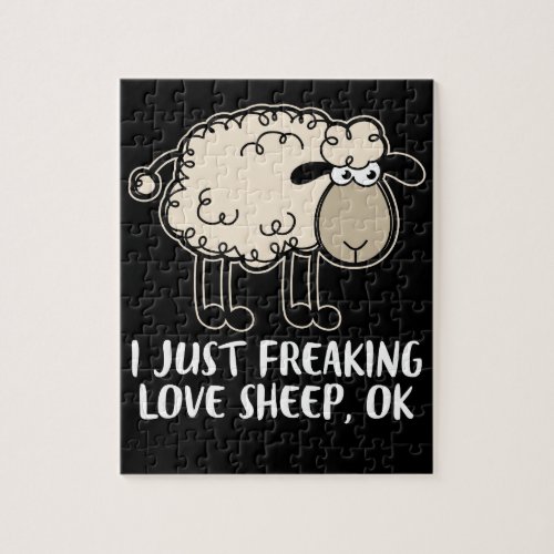 I Just Freaking Love Sheep Cute Animal Critter Jigsaw Puzzle