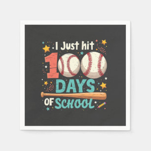 I Just Hit 100 Days of School 100 Days Baseball Napkins