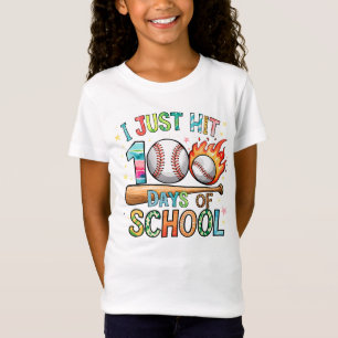 I Just Hit 100 Days Of School Baseball 100th Day T-Shirt