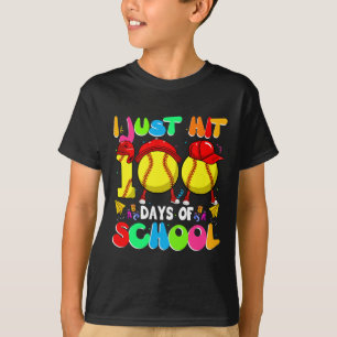 I Just Hit 100 Days Of School Softball Kids Boys G T-Shirt