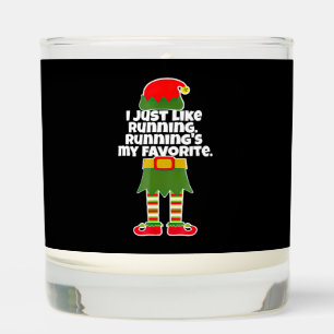 I Just Like to Run Running Runner Christmas Elf Scented Candle