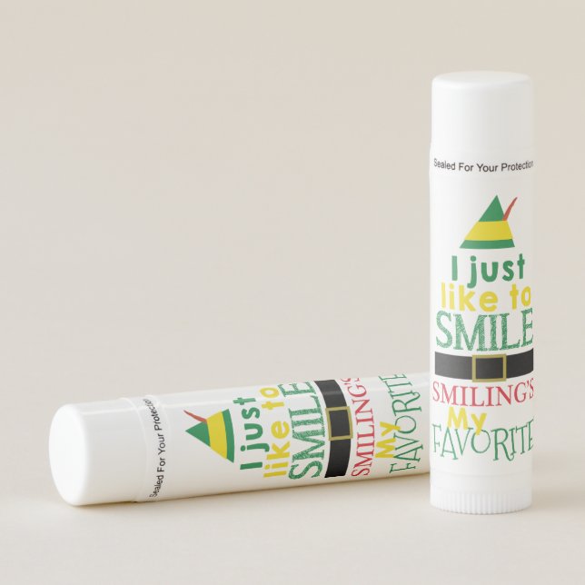 I Just Like to Smile Typography Lip Balm (Front)