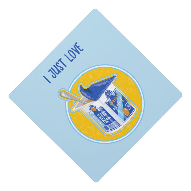 I just love apricot yogurt graduation cap topper (Front)