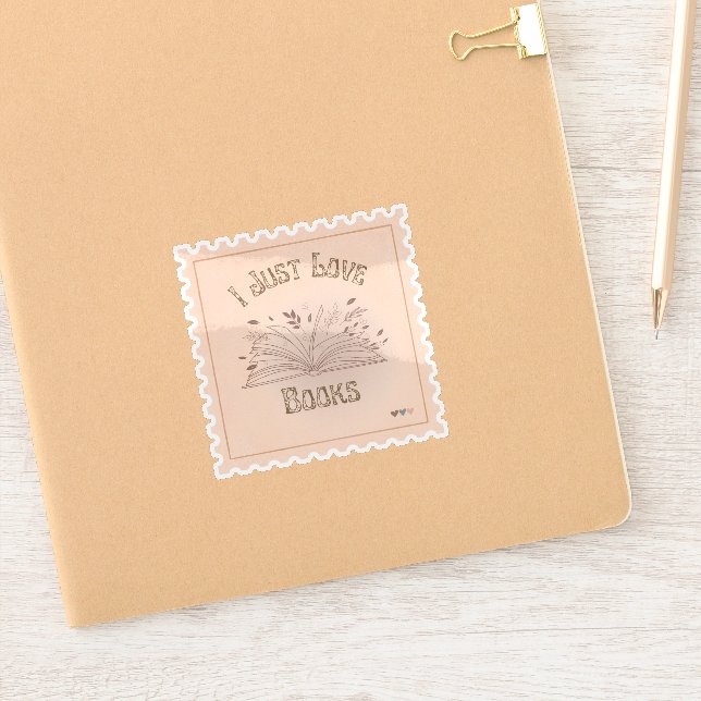 I Just Love Books stamp style beautiful  Sticker (Notebook)