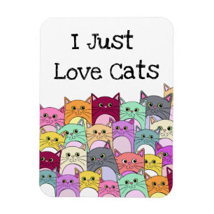 I Just Love Cats Cute Colorful Magnet