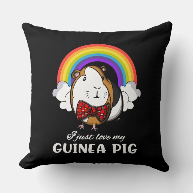 I Just Love My Guinea Pig Cute Cavy Pet Throw Pillow (Front)