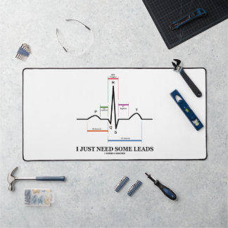 I Just Need Some Leads ECG EKG Medical Humor Desk Mat