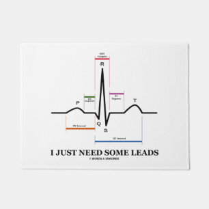 I Just Need Some Leads ECG EKG Medical Humor Doormat