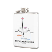 I Just Need Some Leads ECG EKG Medical Humor Flask | Zazzle