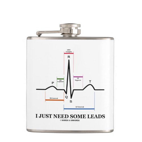 I Just Need Some Leads ECG EKG Medical Humor Flask