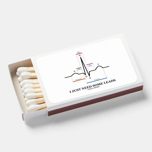 I Just Need Some Leads ECG EKG Medical Humor Matchboxes (Front Open)