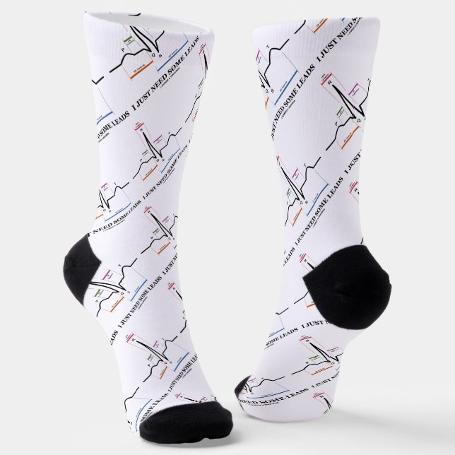 I Just Need Some Leads ECG EKG Medical Humor Socks (Angled)