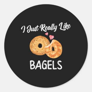 I Just Really Like Bagels National Bagel Day Foodi Classic Round Sticker