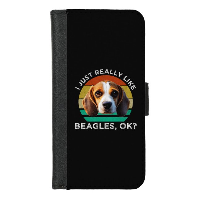 I Just Really Like Beagles, OK? iPhone Wallet Case (Front)