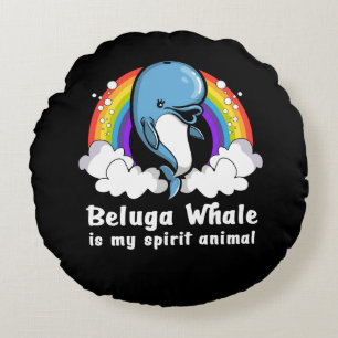 I Just Really Like Beluga Whales Ocean Animals Round Pillow
