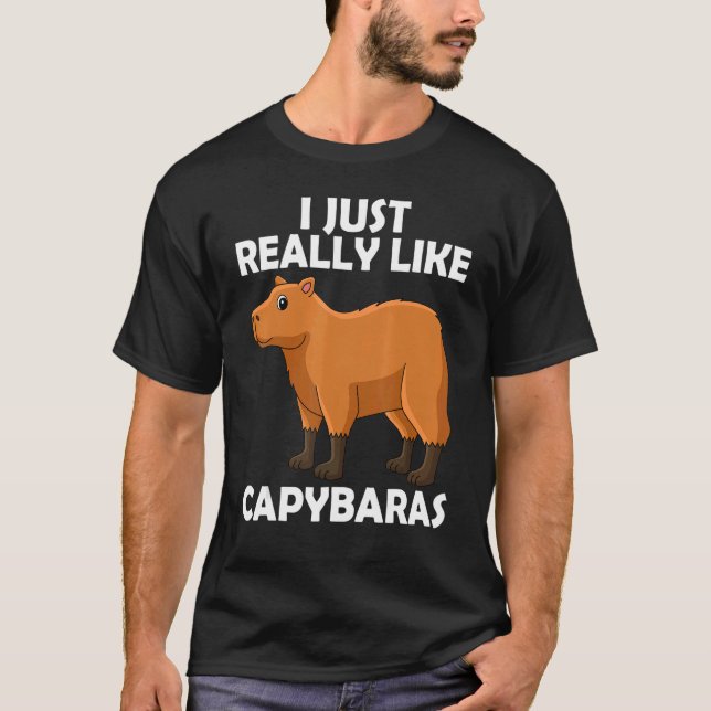 I Just Really Like Capybaras Cute Capybara Water P T-Shirt (Front)