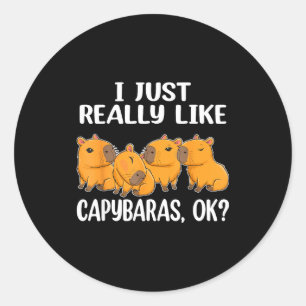 I Just Really Like Capybaras Ok Capybara Animal Ro Classic Round Sticker