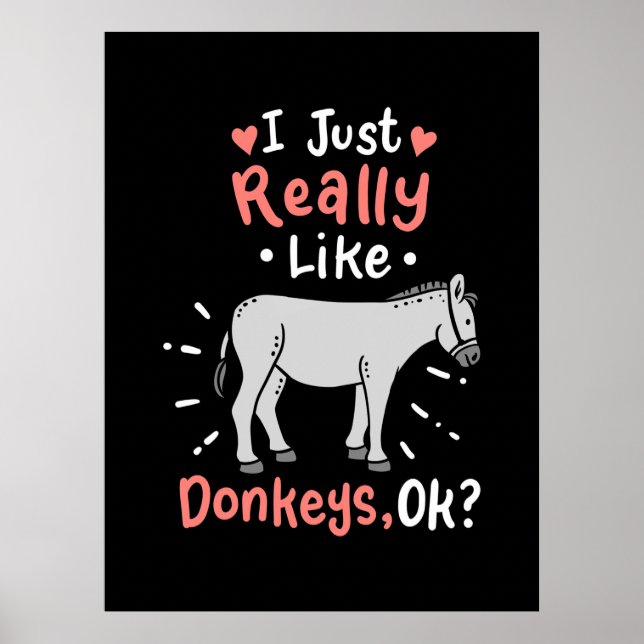 I Just Really Like Donkeys Poster (Front)