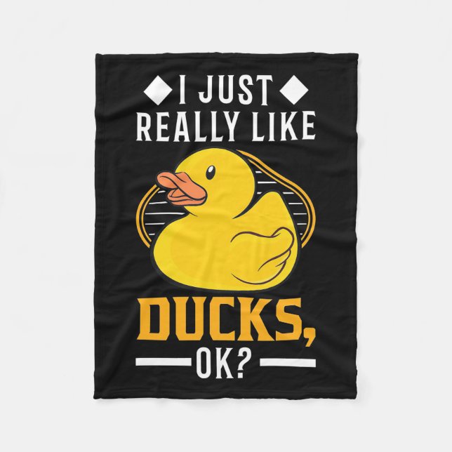 I Just Really Like Ducks Fleece Blanket (Front)
