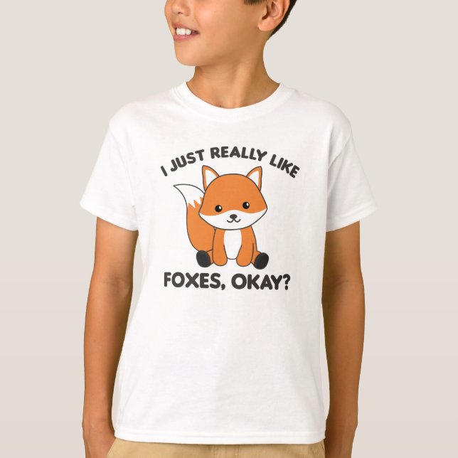 I Just Really Like Foxes Ok Funny Fox T-Shirt (Front)