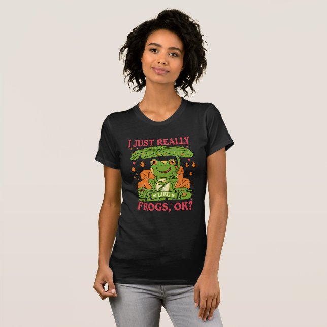 I Just Really Like Frogs OK? Funny Frog Kids Girls T-Shirt (Front Full)