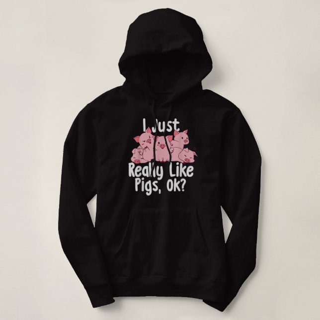 I Just Really Like Guinea Pigs Ok Funny Guinea Pig Hoodie (Design Front)